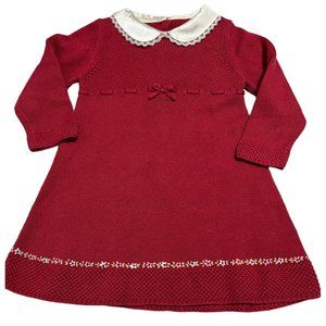 Gymboree red knit sweater dress Christmas Holiday Party Church 2T EUC Vintage